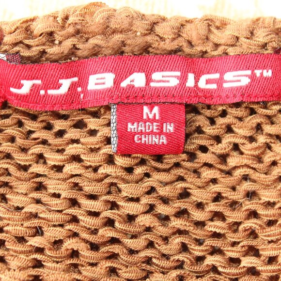 Y2K J.J. Basics Women's Brown Hooded Deep V-Neck Tunic Sweater Size M - Picture 8 of 10